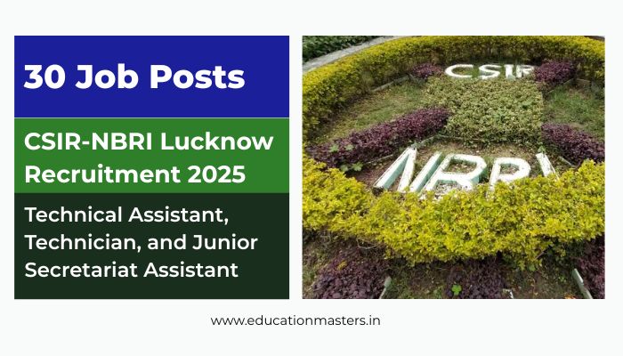 CSIR-NBRI Lucknow Recruitment